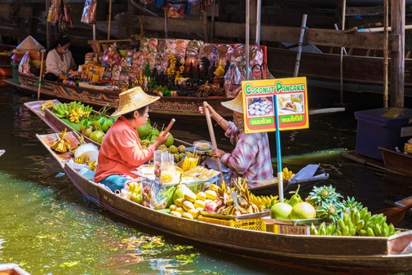 Floating market in Thailand